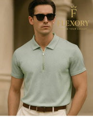 Zip Style texture Tshirt