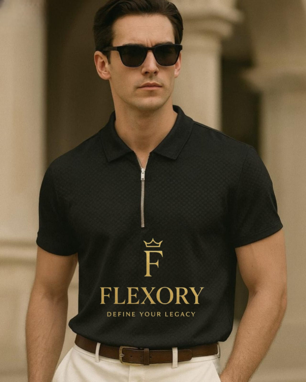 Zip Style texture Tshirt